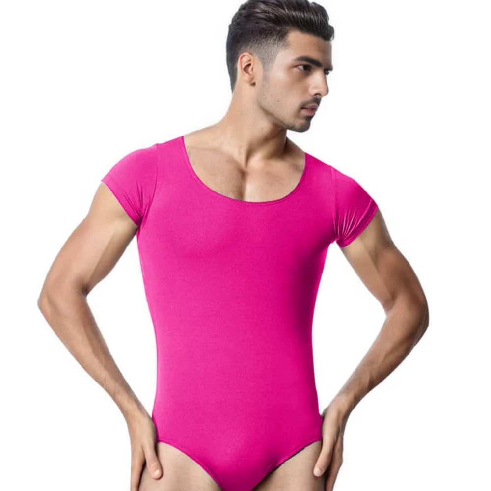 Men’s Speerise Cap Sleeve Round Neckline Leotard sizes Small, Medium or Large